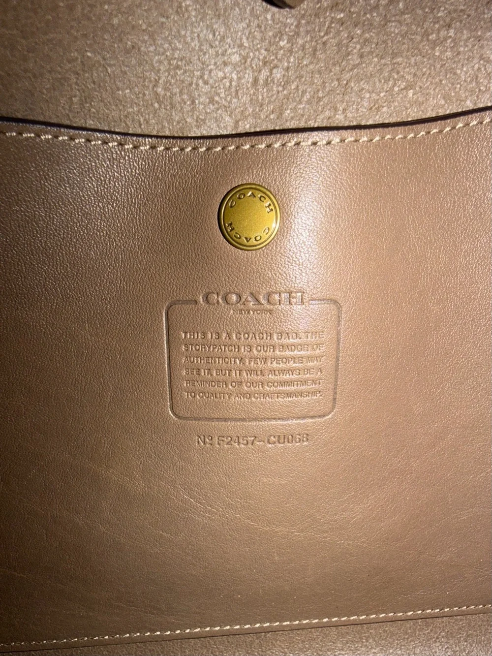 Coach Brooklyn 28 Shoulder Bag Taupe Leather - Picture 7 of 7